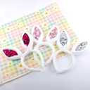 Bunny Ears Headbands - Plush Rabbit Headband for Women, Kids, and Adults Party Supplies (Rose)