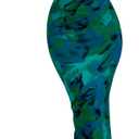 PRETTYGARDEN Women's Bodycon Maxi Dress Fall Spring Fashion Long Sleeve Floral Print Tight Fitted Party Club Ruched Dresses (Medium, Green)