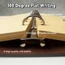 2-Piece Vintage Travel Journal Set, Travel Diary Notebooks with Refillable A6 Craft Paper and Zipper Card Holder