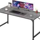 PRAISUN 47 Inch Computer Desk, Home Office Desk with Spacious Desktop, Modern Gaming Desk, Writing Study Table for Bedroom, Small Spaces, Work from Home Desk with Metal Frame, Grey