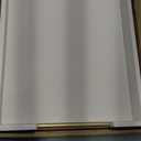 17" x 12" Wood Serving Tray with Gold Polished Metal Handles, Home Decorative Wooden Rectangle Ottoman Leather Decor Platter Bathroom Vanity Tray for All Occasions White