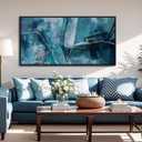YDYSUNE Abstract Wall Art - Teal Canvas Wall Decor,Fan Art Large Picture for Living Room Bedroom Framed Painting Artwork Decoration Size 20x40Inches