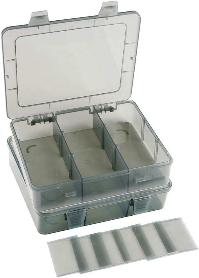 2 Pack Plastic Storage Organizer Box, Storage Container, Jewelry Organizer, Parts Storage Box with Dividers for Crafts, Beads, Buttons, Ornaments, Metal Parts(9 Grids 2 Pack)