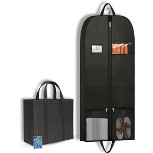 Zippered Clothing Storage Bags for Hanging Clothes, Large Heavy Duty Garment Bags with Breathable Fabric, Travel & Closet Organizer Bags for Dresses, Suits & Seasonal Storage