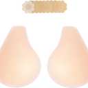 Bontierie 2025 Added Lift Seamless Nipple Covers Ultra-Thin Push up Sticky Pasties Women Adhesive Bras (Small, Beige)