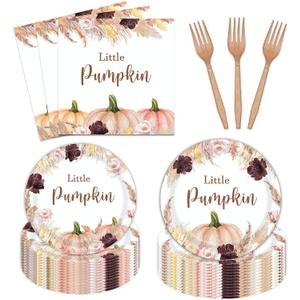 96 Pcs Fall Boho Pumpkin Party Plates and Napkins Set Baby Shower Happy Birthday Party Supplies Decorations for Kid Fall Leaves Pampas Grass Party Disposable Dinnerware Tableware Kit, Serves 24 96 Pcs Fall Boho Pumpkin Party Plates and Napkins Set Baby Shower Happy Birthday Party Supplies Decorations for Kid Fall Leaves Pampas Grass Party Disposable Dinnerware Tableware Kit, Serves 24