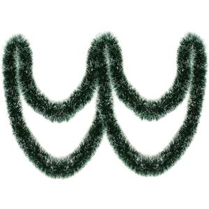 KIMOBER 32.8 Ft Christmas Tinsel Garland,Blackish Green Frost Tip Metallic Garland for Christmas Tree Xmas Party Decorations
