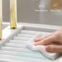 Vlando 2 Tier Bracelet Holder Organizer with Tray - Leather Jewelry Stand Organizer for Women - Jewelry Holder Display for Necklace, Watches, Rings, Earrings, Bangle, Scrunchie - Black