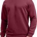 G Gradual Mens Sweatshirt Geometric Textured Crewneck Sweater Long Sleeves Casual Dressy Pullover Shirts (Red, L)
