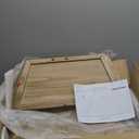 Glitzhome 26" L Washed White Wooden Tree Collar, Rustic Trapezoid Tree Stand Cover Farm Fresh Christmas Tree Skirt Box