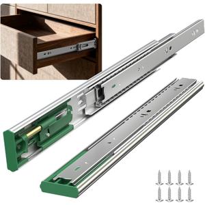homdiy 6 Pairs 24 Inch Soft Close Drawer Slides, Heavy Duty Side Mount 100Lb Capacity Dresser Cabinet Rails, Full Extension Ball Bearing Cabinet Glides for Kitchen 12 Packs