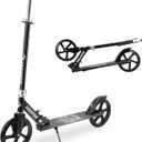 Scooter for Kids Ages 6+, Teens & Adults, Max Load 240 LBS, Foldable Kick Scooter with 8-inch Big Wheels, Kickstand, 3 Adjustable Levels, Rear Brake, (black)