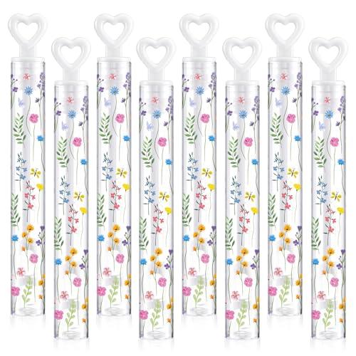 Rotatingpals 60 Pcs Wildflower Mini Bubble Wands Bulk Wildflower Party Supplies Flower Bubble Party Favors for Wedding Birthday Gifts Goodie Bag Stuffers Prizes