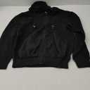 Zaitun Men's Full Zip Up Hooded Cardigan Sweater with Pockets (Medium, Black)