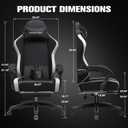 GTPLAYER Gaming Chair, Ergonomic Computer Chair with Footrest and Lumbar Support, High Back Recliner Chair 350lbs, Height Adjustable for Home Office, Black, Oversized