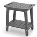 Shower Bench for Inside Shower - Grey HDPE Shower Stool Waterproof - Spa Bathroom Seat Chair with Handle, Storage Shelf, Adjustable Feet - Indoor/Outdoor, Weather Resistant Brown