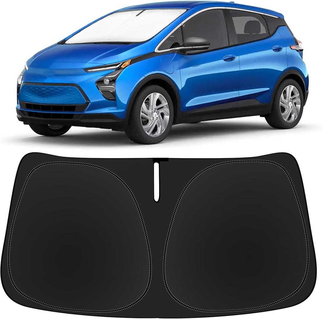 Sun Shade for Chevy Bolt 240T Reflective Windshield Cover Custom Fit 2017-2024 2025 Chevrolet Chevy Bolt EV LT, Premier Hatchback Accessories Sun Visor Front Window UV Rays Blocker