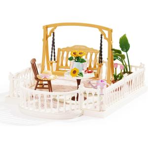 Rolife Super Creator Accessories Sunny Break Terrace, Tiny House Building Blocks for Little Dolls, DIY Plastic House Model Building Kits for Teens, DIY Crafts/Hobbies for Adults (Sunny Break Terrace)