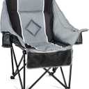 Oversized Camping Chairs Extra Wide 400lbs Capacity, Heavy Duty Folding Outdoor Chair with 2 Cup Holder & Storage Pocket, Padded and Portable Lawn Chair for Adults, Camp, Fishing, Tailgating, Picnic