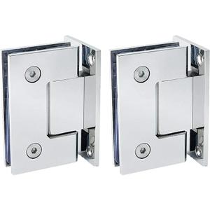 Alise Glass Shower Door Hinges, 90 Degree Hinges for Bathroom Doors,Heavy Duty Stainless Steel Cabinet Hinge Wall to Glass,Frameless Shower Doors Hardware Replacement Part,Polished Chrome (2P)
