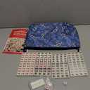 GUSTARIA Mini Mahjong Set, American Mahjong Game Set with 166 White Tiles (0.8’’), 4 Racks & Thickened Blue Printed Bag, Portable Travel Mahjong Tiles Set