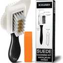 Suede Shoe Cleaner Kit with Eraser. Made 4-Way Suede & Nubuck Brush for Suede Leather Products with Brass & Nylon Bristles. Shoe Cleaning Bristle Brushes Kit for Nap Care & Boot Care.