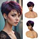 Pixie Cut Wig Pixie Wigs for Black Women Colorful Wigs Glueless Full Machine Made Short Cut Wig Synthetic Wigs for Black Women C9518