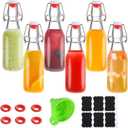 6 Pack 8.5oz Flip Top Glass Bottles,8.5oz swing top glass bottles with airtight lids for Home Brewing,2nd Fermentation,Kombucha,Kefir,Vanilla Extract,Juice,Tea,Beverages,Soda,Oils,Vinegar,Limoncello