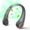 Portable Neck Fan, Hands Free Bladeless 360 Cooling Personal Fan,Wearable Quiet Fan for Outdoor Indoor, Gifts for Men Women, 4000mAh Battery Operated, USB Rechargeable, 3-Speeds(Black Graffiti)