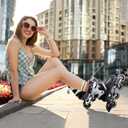 METROLLER Inline Skates for Girls and Boys, Women, Men Adjustable Inline Skates with Light Up Wheels, Illuminating Beginner Skates for Kids Youth., X-Large-Youth & Adult