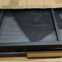 Portable DJ Facade Table 43"H, Foldable Metal Frame Stand with Wheels, Single-Tier