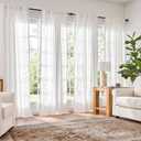 jinchan Weslie White Linen Curtains for Bedroom Vintage Floral Farmhouse Curtains 90 Inches Long Linen Drapes for Living Room Embroidered Light Filtering Drapes Rustic Cottagecore Off White 2 Panels