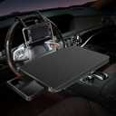 2-in-1 Car Desk, Car Tray for Eating in The Car, Foldable and Easy to Carry Steering Wheel Tray (Black)