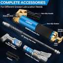 Grease Gun Kit, 8000 PSI Heavy Duty Pistol Grip Grease Gun with 14 OZ Capacity, Includes 0.53" Grease Coupler & 90 Grease Adaptor, Grease Guns for Automotive, Agricultral, Industrial, Marine