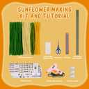 Pipe Cleaners Craft,Sunflower Pipe Cleaner Flowers,4 Assorted Colors Pipe Cleaners Bulk,Chenille Stems for DIY Flower Making Kit with Floral Wires,Scissors,Ruler,Hot Melt Glue Guns and Glue Sticks (bud,Large and small sunflowers)