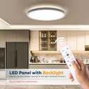 BLNAN LED Flush Mount Ceiling Light Fixture with Remote Control, 15.4 Inch 3000K-6500K Dimmable Round Low Profile Ceiling Lamp for Living Room Bedroom Kitchen, 15.4Inch 36W