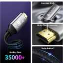 Reborn HDMI to USB C Cable Adapter [6FT 4K@60Hz], Uni-Directional HDMI (Source) to USB-C (Monitor) with USB Power for AR Glasses XREAL OneAir 2 Pro/VITURE Pro/RayNeo Air 2s,PS5,Portable Monitors
