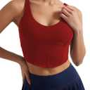 Women's Bustier Corset Crop Tank Tops Sleeveless Trendy Scoop Neck for Women Going Out Tops Summer Sexy High Impact (Red, M)