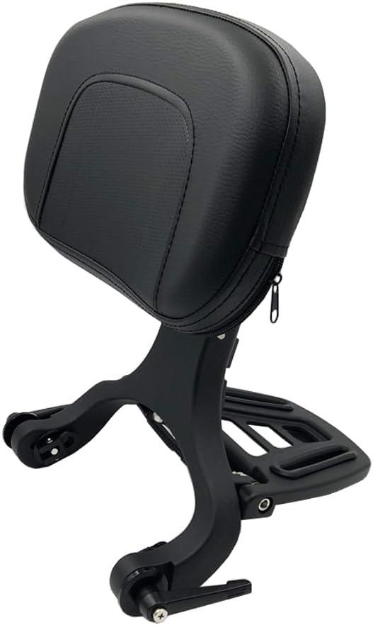 Adjustable Sissy Bar Backrest With Folding Luggage Rack For Harley/Indian/BMW R18/Honda,Black