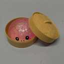 Glitter Pink Mystery Dumpling Squishies with Steamer Box, Soft Stretchy Bao Bun Stress Relief Balls, Sensory Fidget Squeeze Toys for Anxiety Relief, Decompression Desk Toys