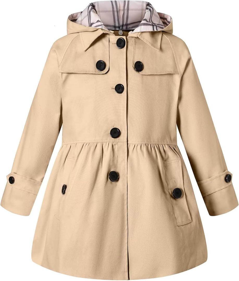 BINPAW Girl's Hooded Trench Coat (5-6 Years)