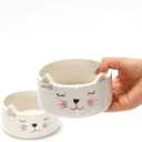 Kurrajong Farmhouse Set of 2 Ceramic cat Bowls - 4.5" Wide x 2" high - one Water Bowl and one Food Bowl for Cats - Cute and Unique