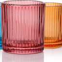 JOVGANK Mini Colored Shot Glasses Set of 5 – Small Vintage Ribbed Glassware, 80s Style Party Cups for Whiskey, Cocktails – Thanksgiving and Christmas Gifts for Bar