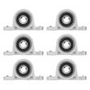 uxcell 6 Pcs KP08 Pillow Block Bearing 8mm Bore Zinc Alloy Inner Ball Mounted Bearing Block Insert Bearing Self-Alignment