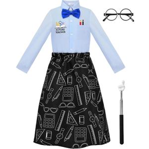 ReliBeauty Girls Teacher Costume with Glasses and Pointer Finger Stick (6/120)