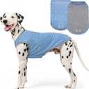 KYEESE 2Pack Dog Shirt, Lightweight Sun Protection Sleeveless Dog T Shirts for Medium Large Dogs Boy, Breathable Pet Reflective Tank Top Summer Dogs Clothes for Outdoor Walking, Grey+Light Blue, 2XL
