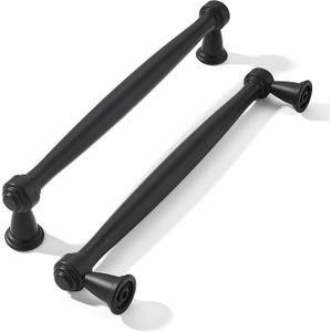 khtumeware 10 Pack 6-1/4 Inch(160mm) Matte Black Cabinet Pulls, Black Kitchen Cabinet Handles Kitchen Cabinet Hardware for Cupboard Drawer Handles Dresser Pulls(missing 2 pc)