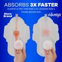 Always Ultra Thin Feminine Pads Without Wings for Women, Size 1, Regular Absorbency, Unscented, Up to 100% Leak-Free Protection, 44 Count x 3, 132 Count Total
