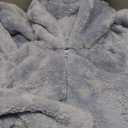 Flygo Womens Fleece Onesie Pajamas Winter Warm Fuzzy One Piece Romper Loungewear Teddy Ears Zipper Hooded Jumpsuit Sleepwear Size M