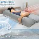 QUEEN ROSE Extra Long U Shaped Body Pillow, Cooling Pregnancy Pillows for Sleeping, 65 Inch Full Body Support Maternity Pillow for Adults, Support for Back, Hip, Legs for Pregnant Women, Grey